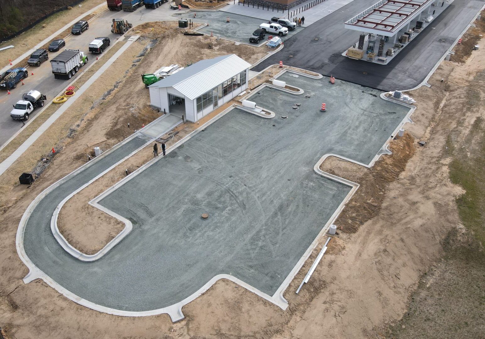 A construction site with cement and concrete.